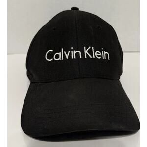 Calvin Klein Black Baseball Cap Adjustable Strap Logo Hat